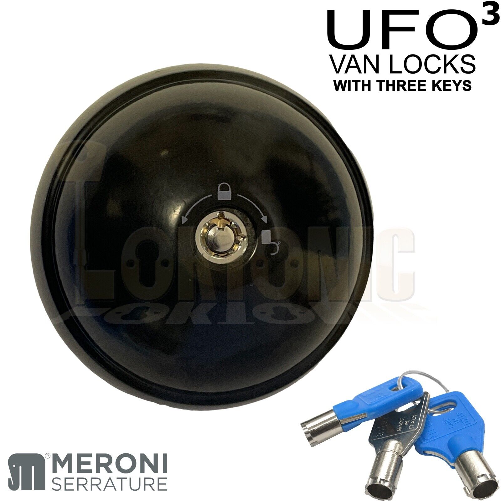 Meroni Black Trio ME8090 UFO3 High Security Van Door Dead Locks - Image 4