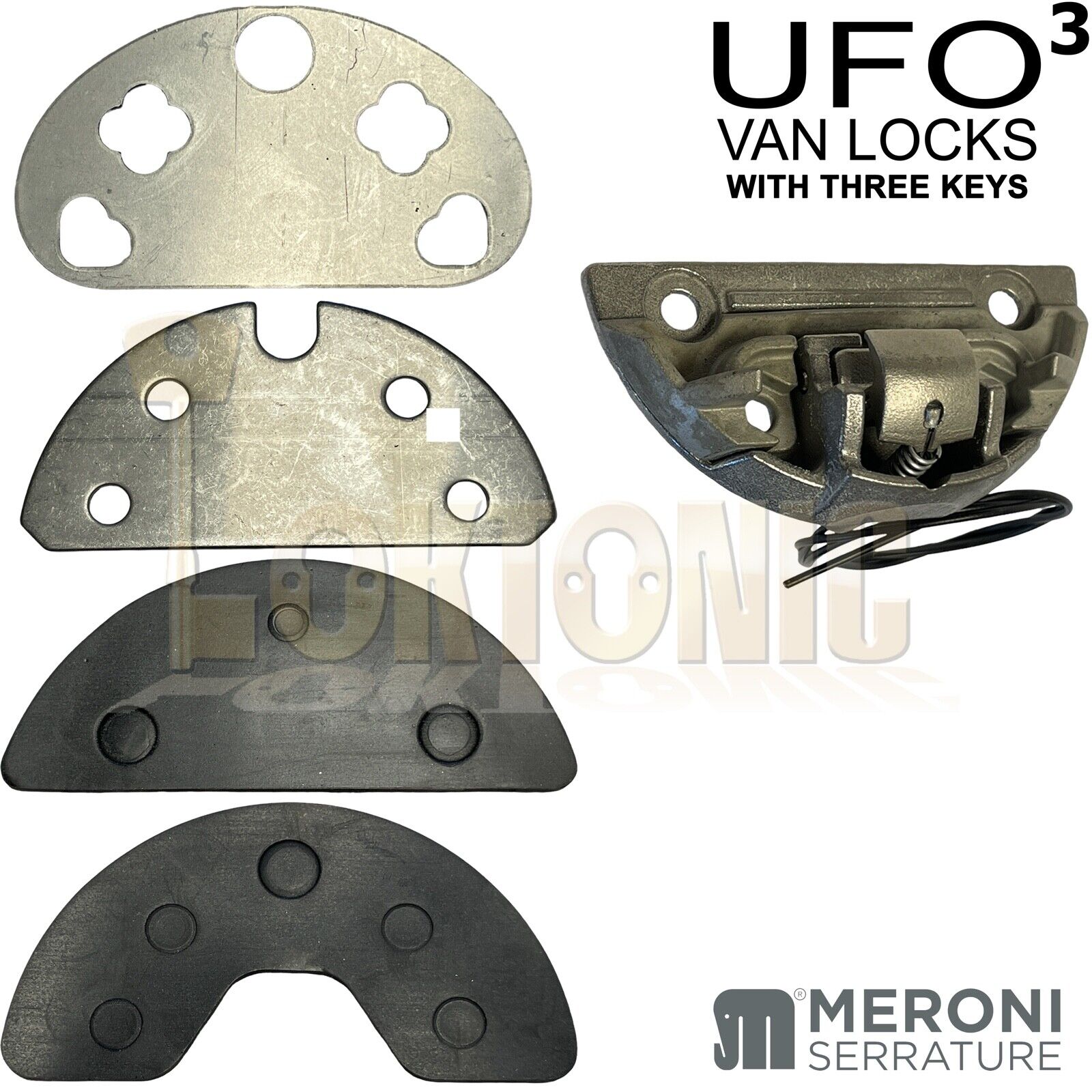 Meroni Black Trio ME8090 UFO3 High Security Van Door Dead Locks - Image 6
