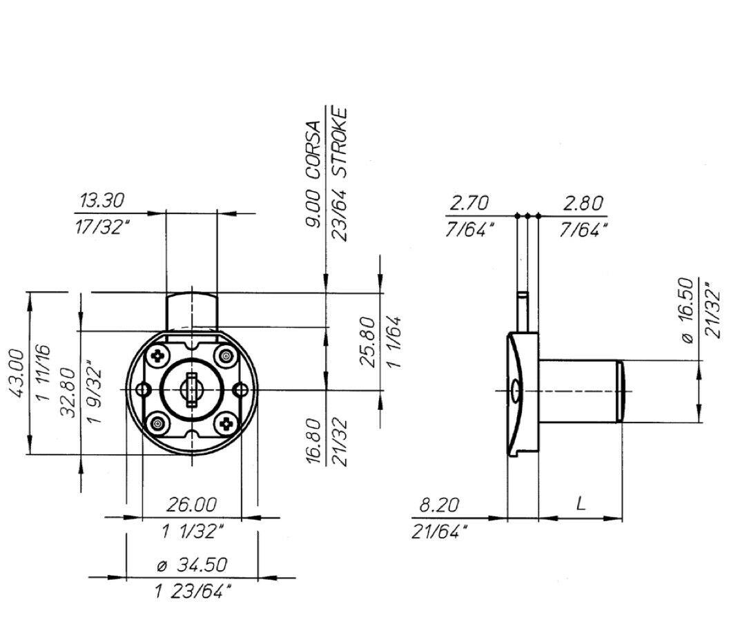 Meroni ME2630 Deadlock Locker Mail Box Furniture Cabinet lock Drawer Cam Locks - Image 3