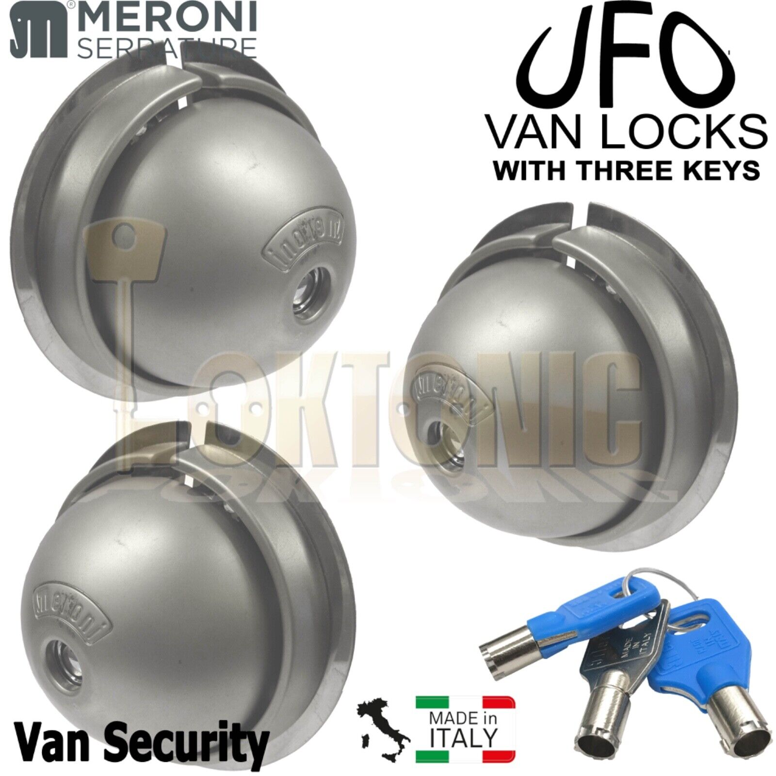 Meroni ME8080 UFO Van Door Locks Trio Same Key KA Gates Sheds Glass Doors