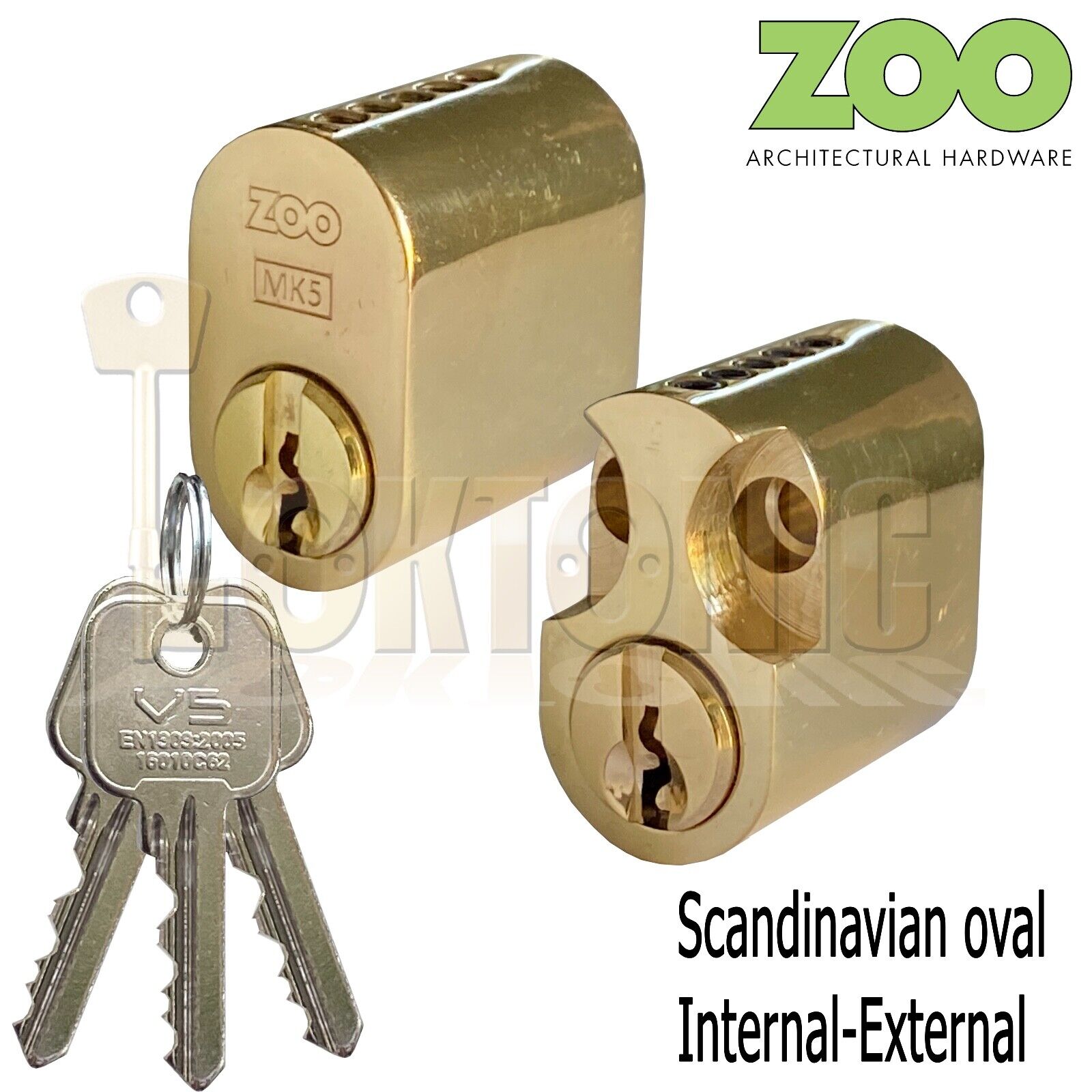 Zoo Scandinavian Oval External & Internal lock Barrel To Suit Assa Ruko Locks - Image 3