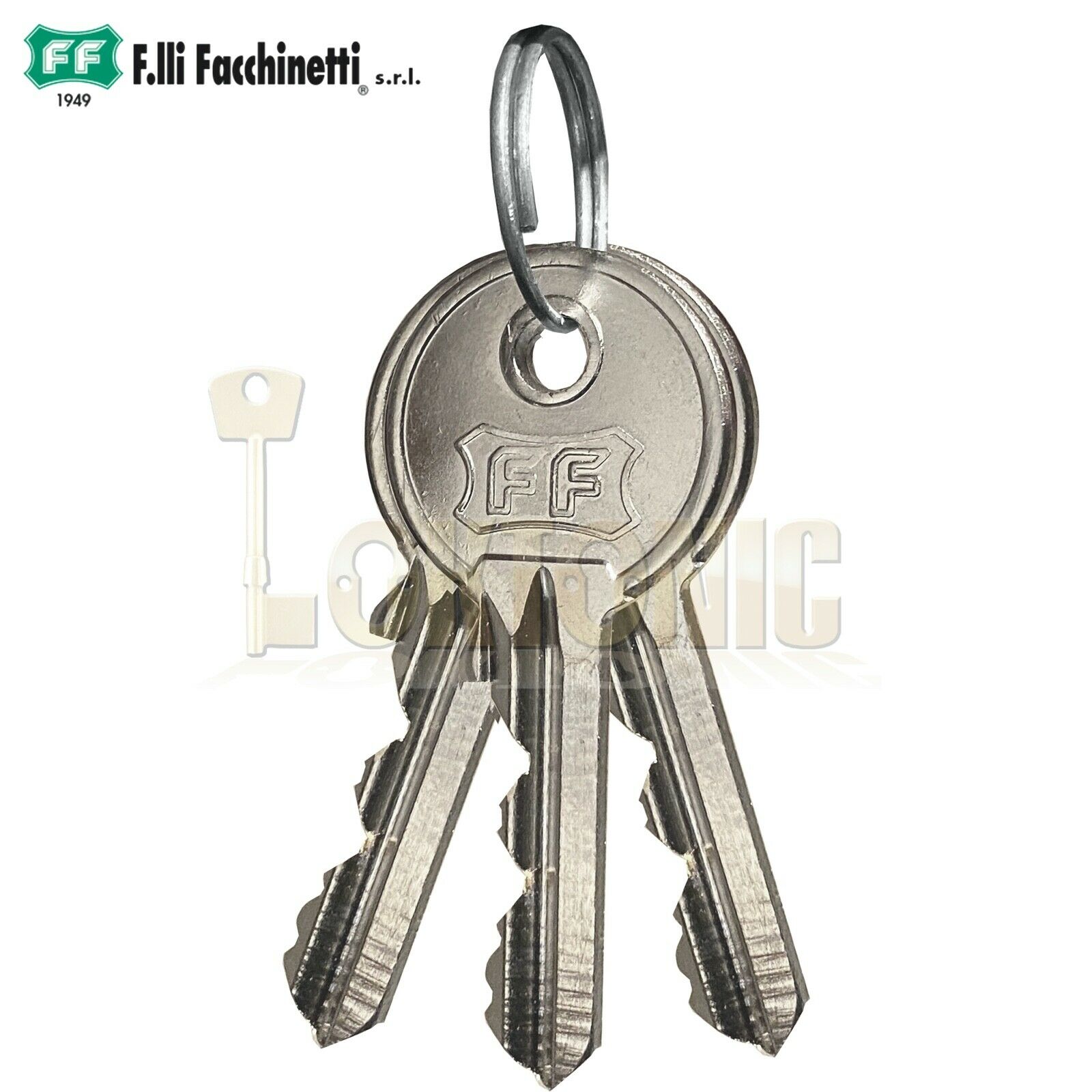 Facchinetti Small Double Oval 60mm Polished Chrome Cylinder Lock Barrel - Image 4