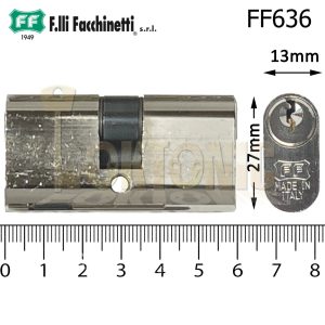 Facchinetti Small Double Oval 60mm Polished Chrome Cylinder Lock Barrel