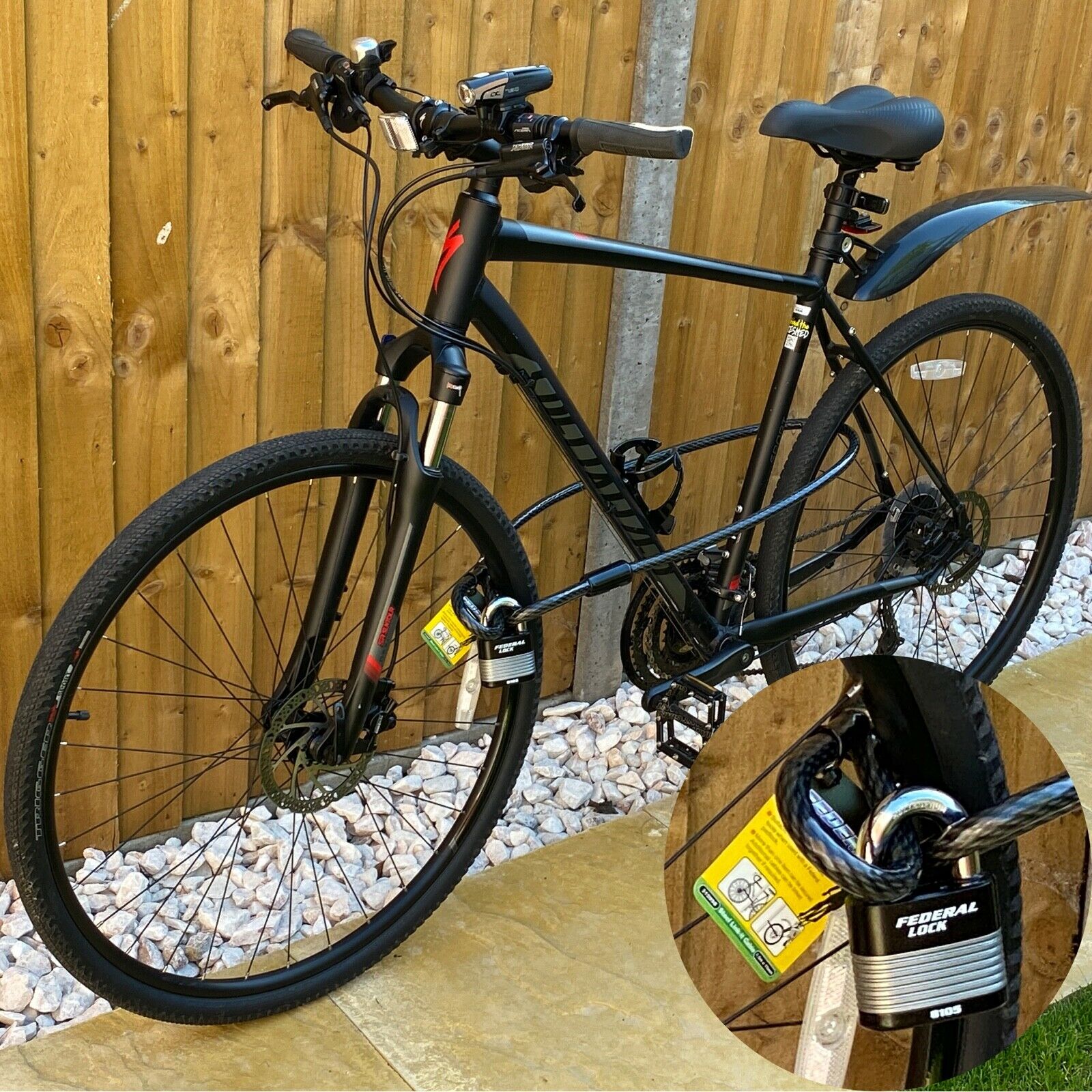 Federal 15mm Diameter Heavy Duty Bike Cycle Motorcycle Steel Cable Padlock Combo - Image 6