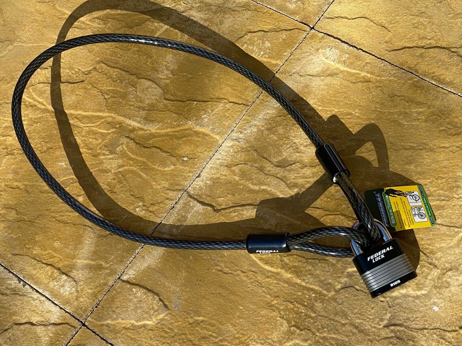 Federal 15mm Diameter Heavy Duty Bike Cycle Motorcycle Steel Cable Padlock Combo - Image 10