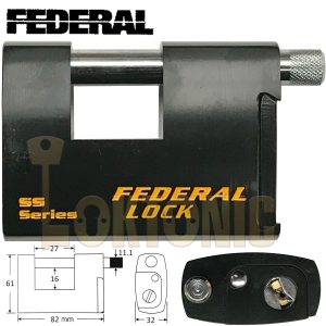 Federal FD731 Heavy Duty Rectangular Roller Shutter Van Shed Chain Padlock