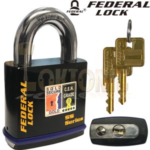 Federal FD740 Sold Secure CEN 5 Gold Heavy Duty 70mm Solid Steel Padlock