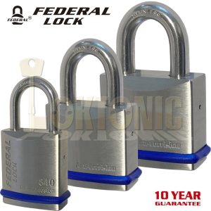 Federal Heavy Duty Solid Stainless Steel Marine Weather Resistant Padlocks