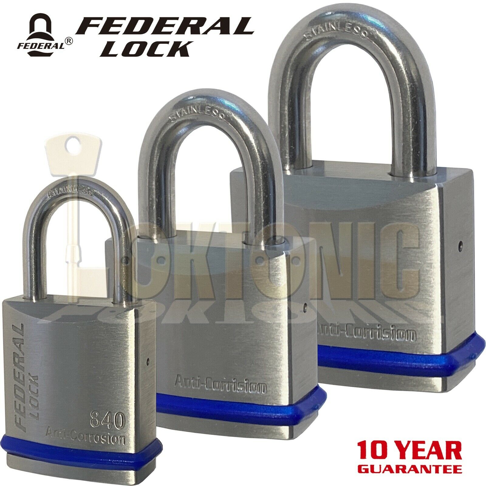 Federal Heavy Duty Solid Stainless Steel Marine Weather Resistant Padlocks