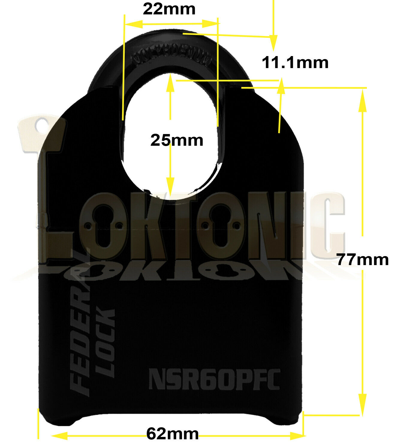 Federal NSR60P Heavy Duty 60mm High Security Combination Van Gate Garage Padlock - Image 3