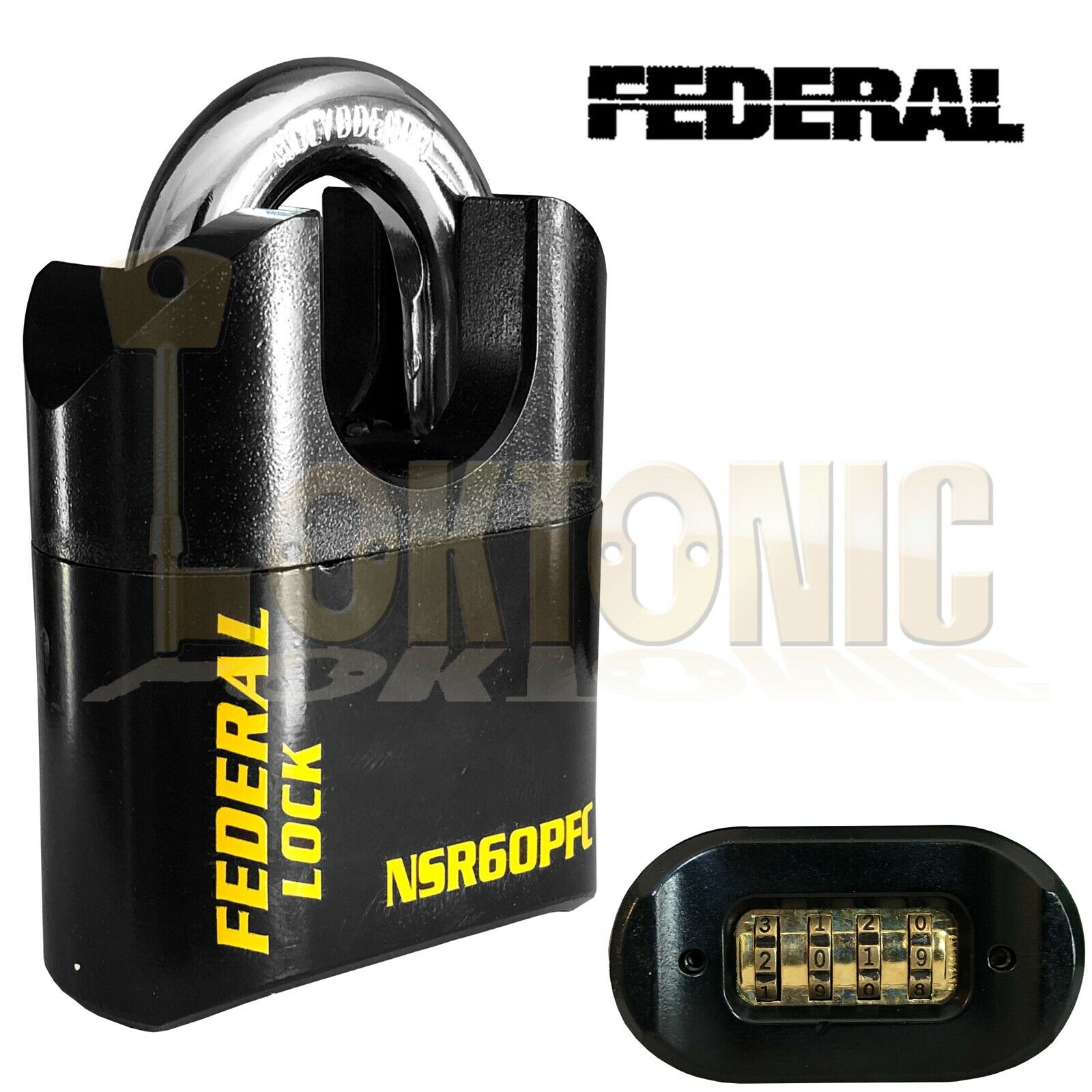 Federal NSR60P Heavy Duty 60mm High Security Combination Van Gate Garage Padlock