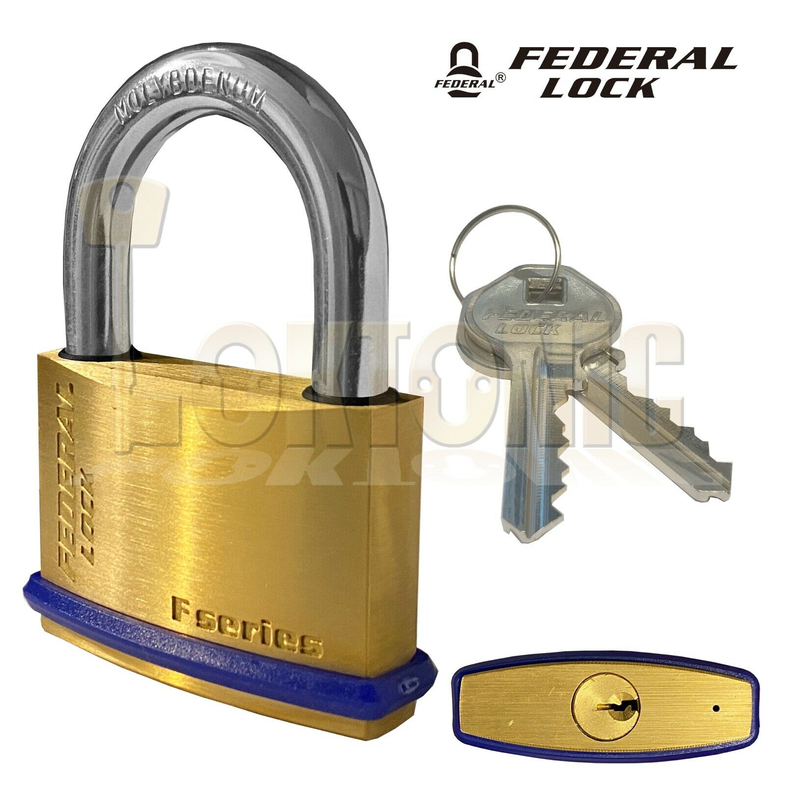 Federal SF60R KA#601 Solid Brass Padlock Keyed Alike For Garage Shed Van Gate - Image 5
