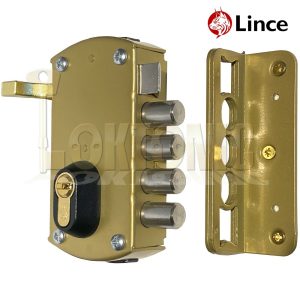 Lince 4 BOLT Rim High Security Euro Sash Bolt Lock Case 5 Secure Dimple Keys