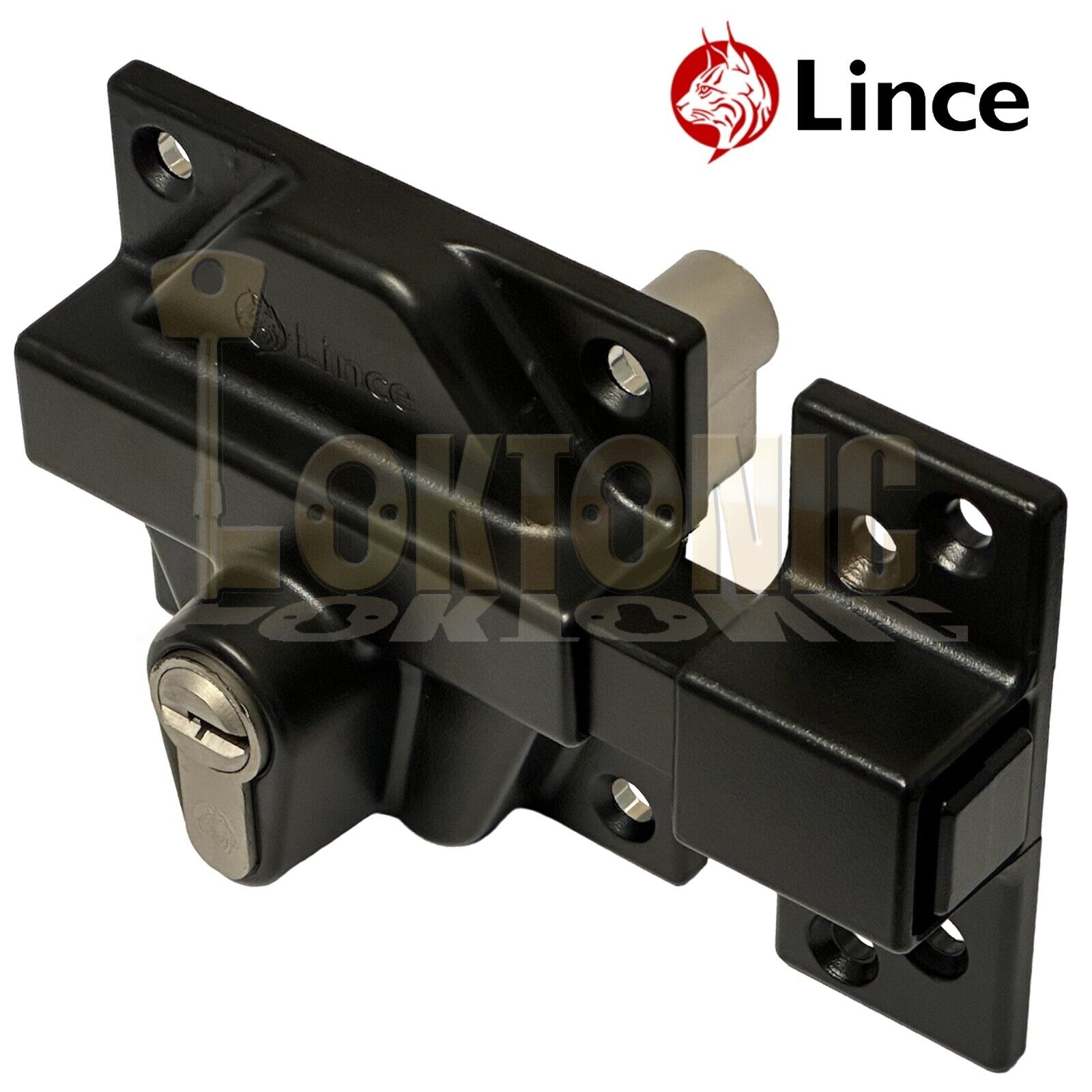 Lince Black High Security Heavy Duty Euro Gate Lock Slide Rim Dead Bolt Sheds - Image 4