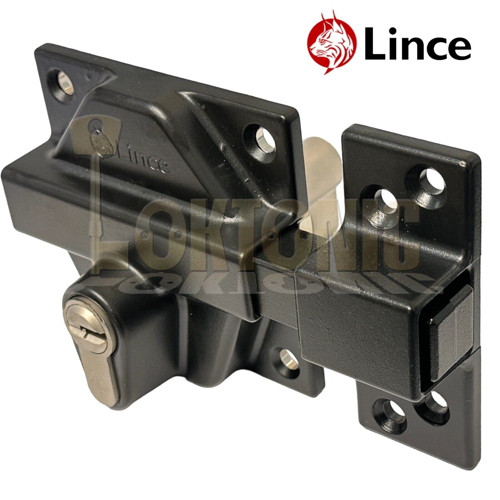 Lince Black High Security Heavy Duty Euro Gate Lock Slide Rim Dead Bolt Sheds - Image 5