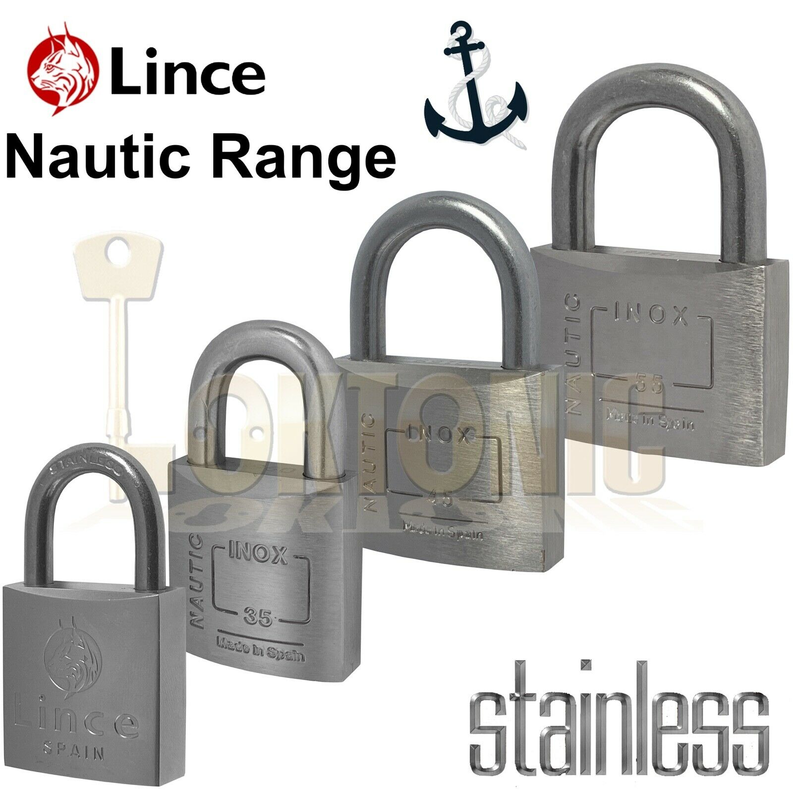 Lince Brass Corrosion Weather Resistant Marine Steel Shackle Padlock BS EN 12320 - Image 3