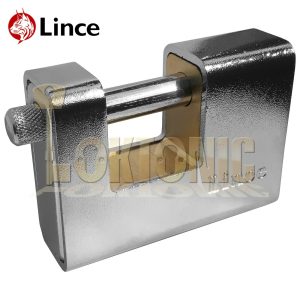Lince L730-90 Fully Armoured Rectangular Steel Roller Shutter Garage Padlock