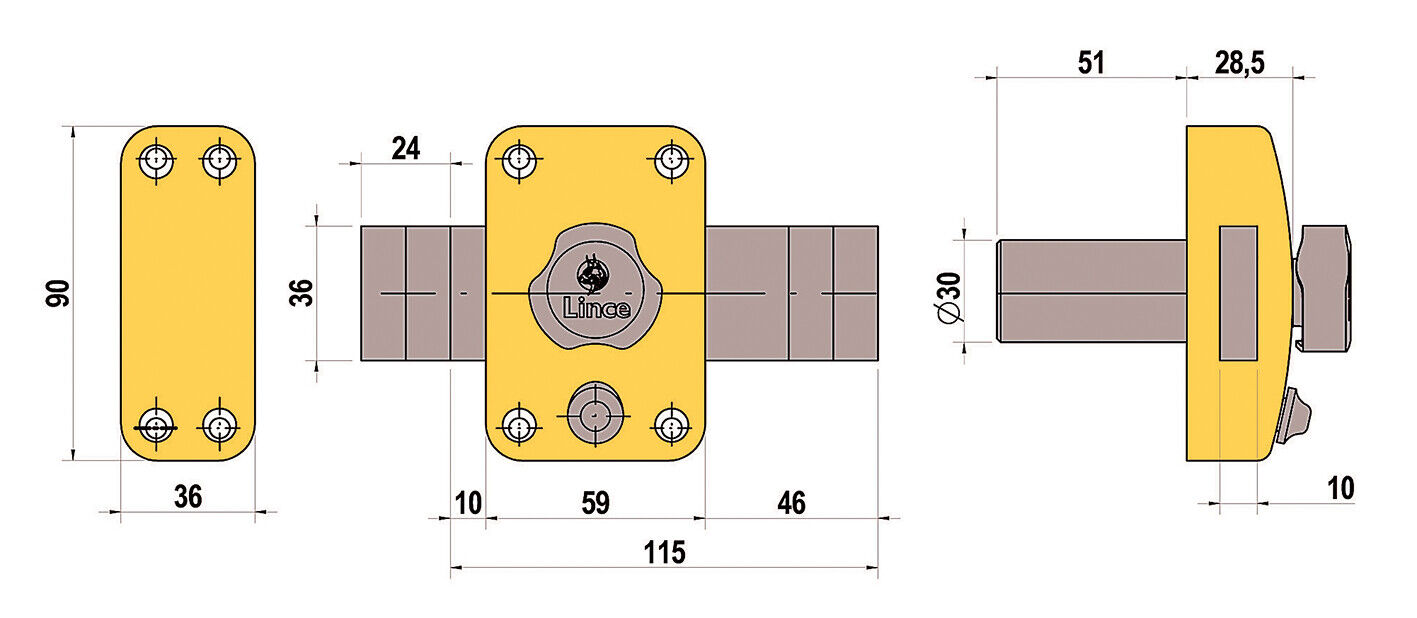 Lince Lock High Security Heavy Duty Garden Gate Shed Garage Rim Dead Bolt - Image 8