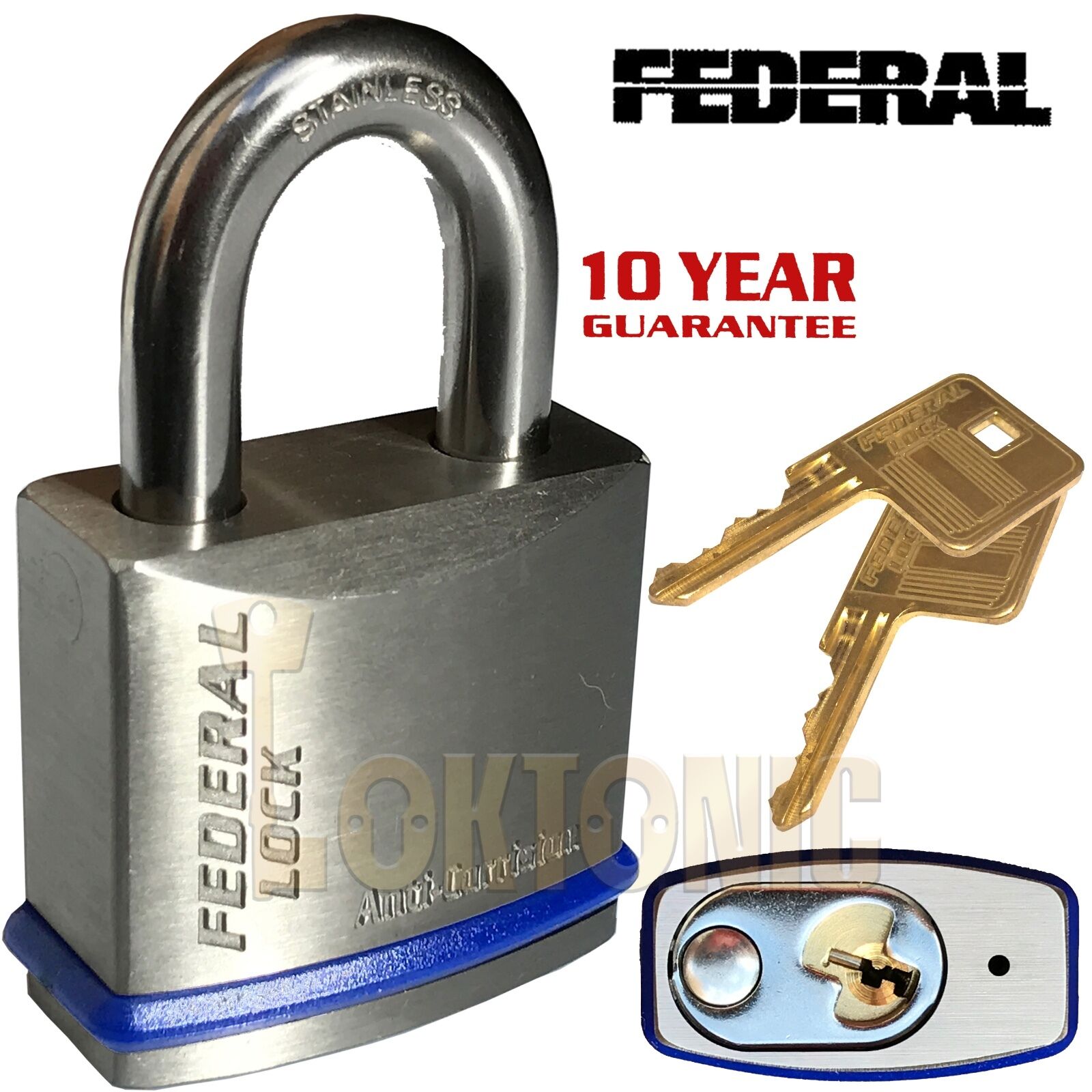 Federal Heavy Duty Solid Stainless Steel Marine Weather Resistant Padlocks - Image 5