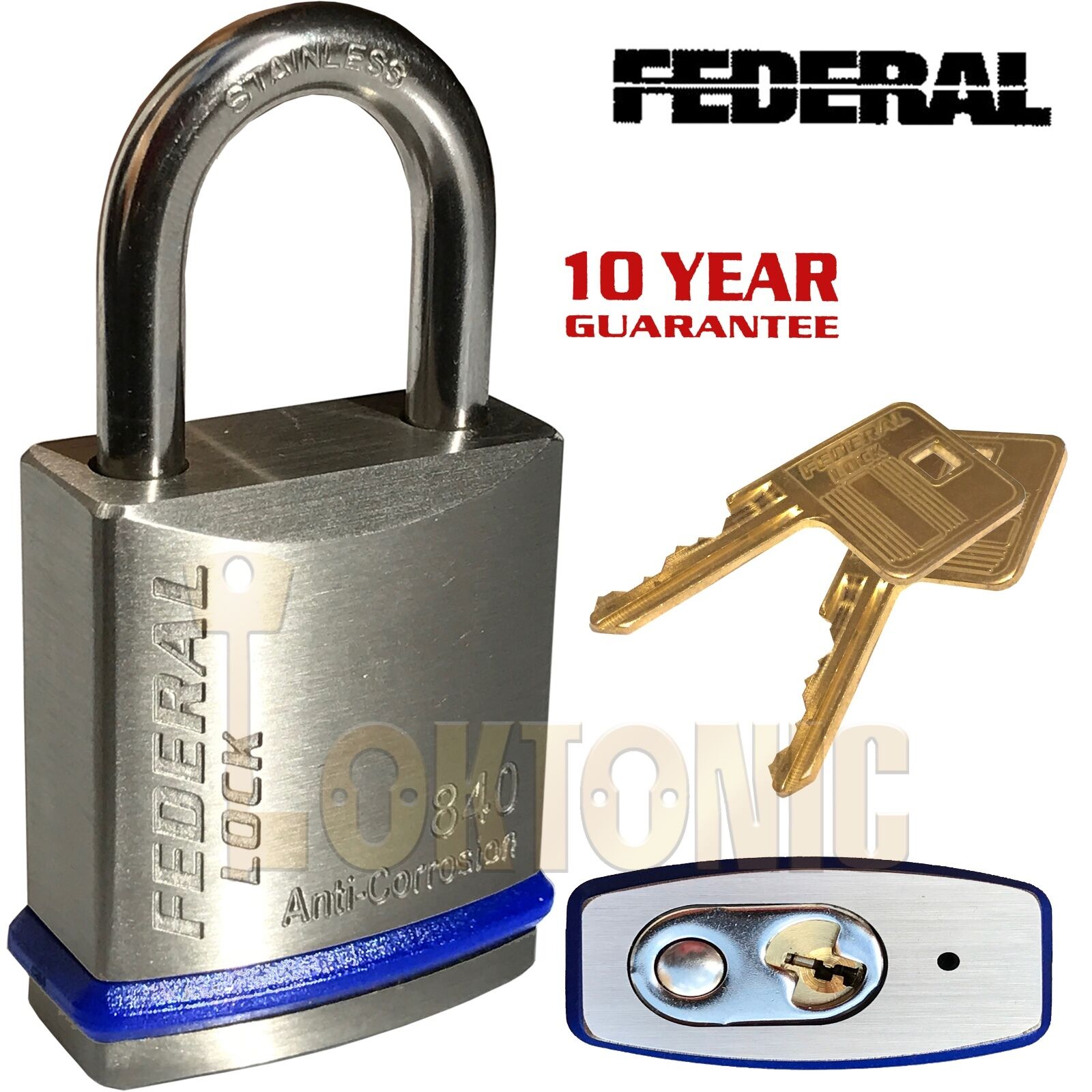 Federal Heavy Duty Solid Stainless Steel Marine Weather Resistant Padlocks - Image 4