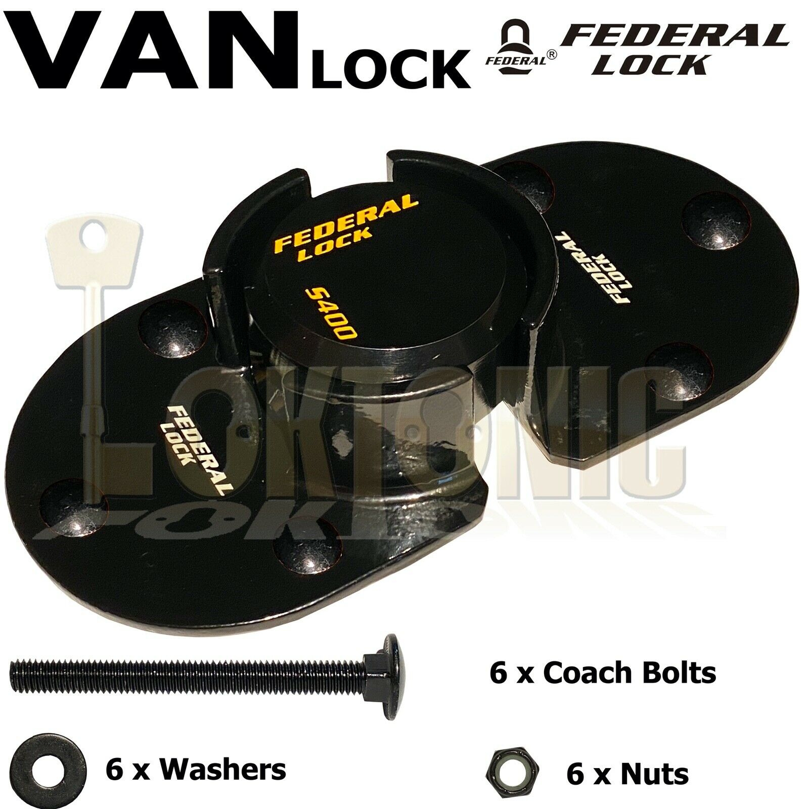 Federal High Security Van Back Doors Gates Sheds Lock Bracket Hasp and Staple - Image 6