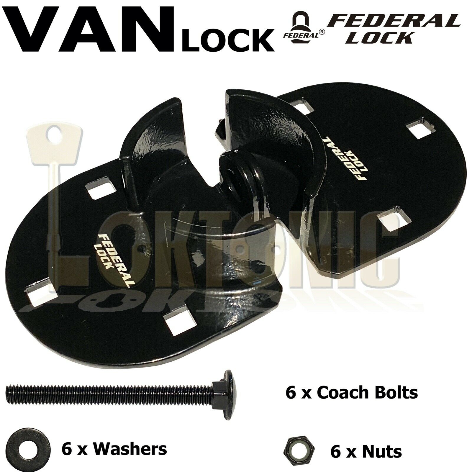 Federal High Security Van Back Doors Gates Sheds Lock Bracket Hasp and Staple - Image 5