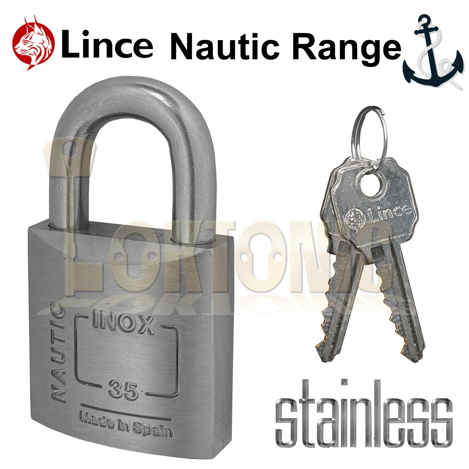 Lince Brass Corrosion Weather Resistant Marine Steel Shackle Padlock BS EN 12320 - Image 11