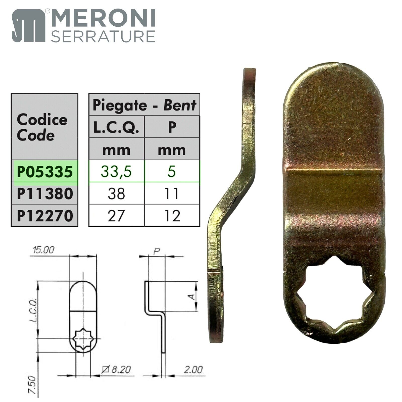 Meroni Cam Bar For 26 Series Lockers Mail Boxe Furniture Lock Tool Or Post Boxes - Image 6