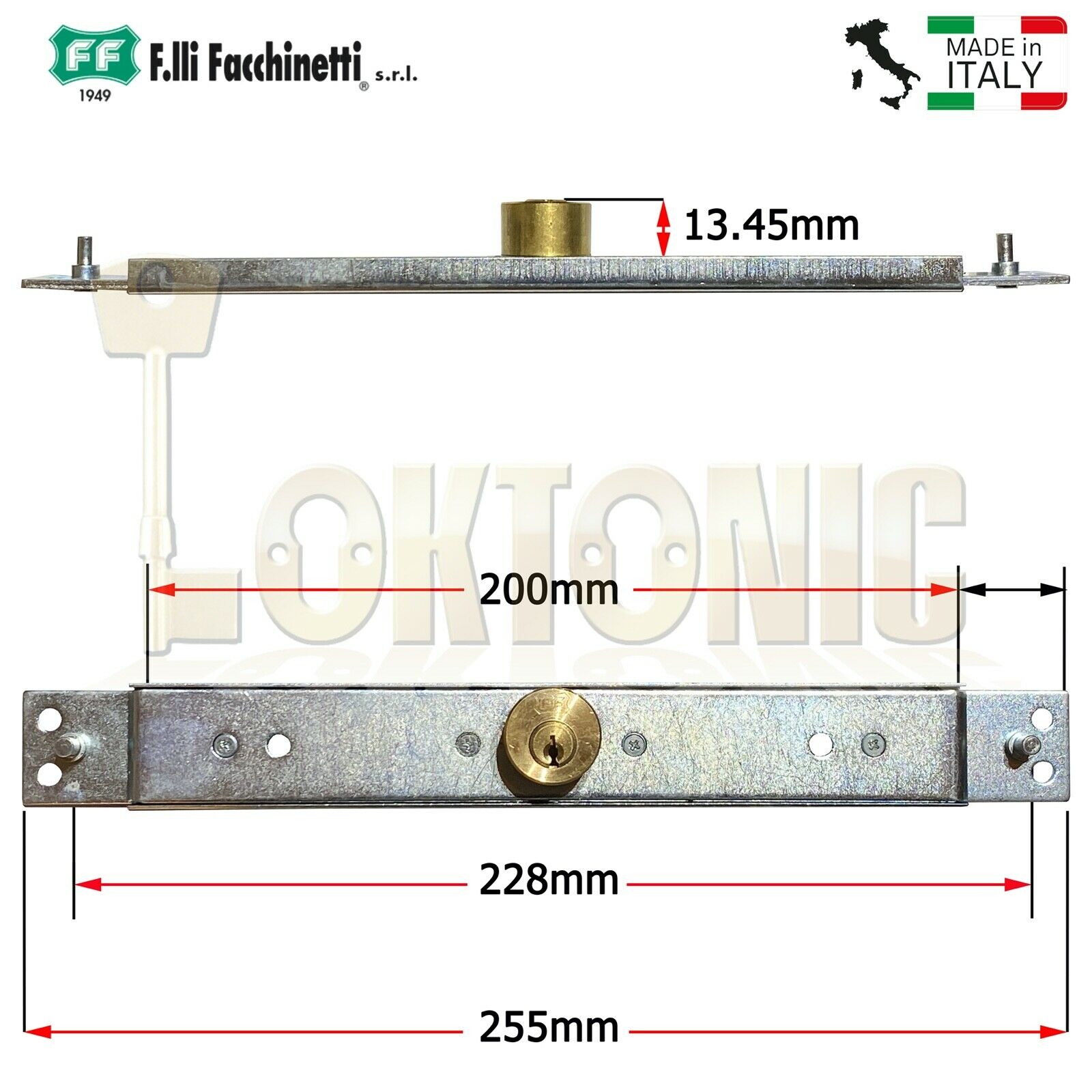 Facchinetti Heavy Duty Narrow Centre Roller Shutter Garage Door Lock Keyed Alike - Image 5