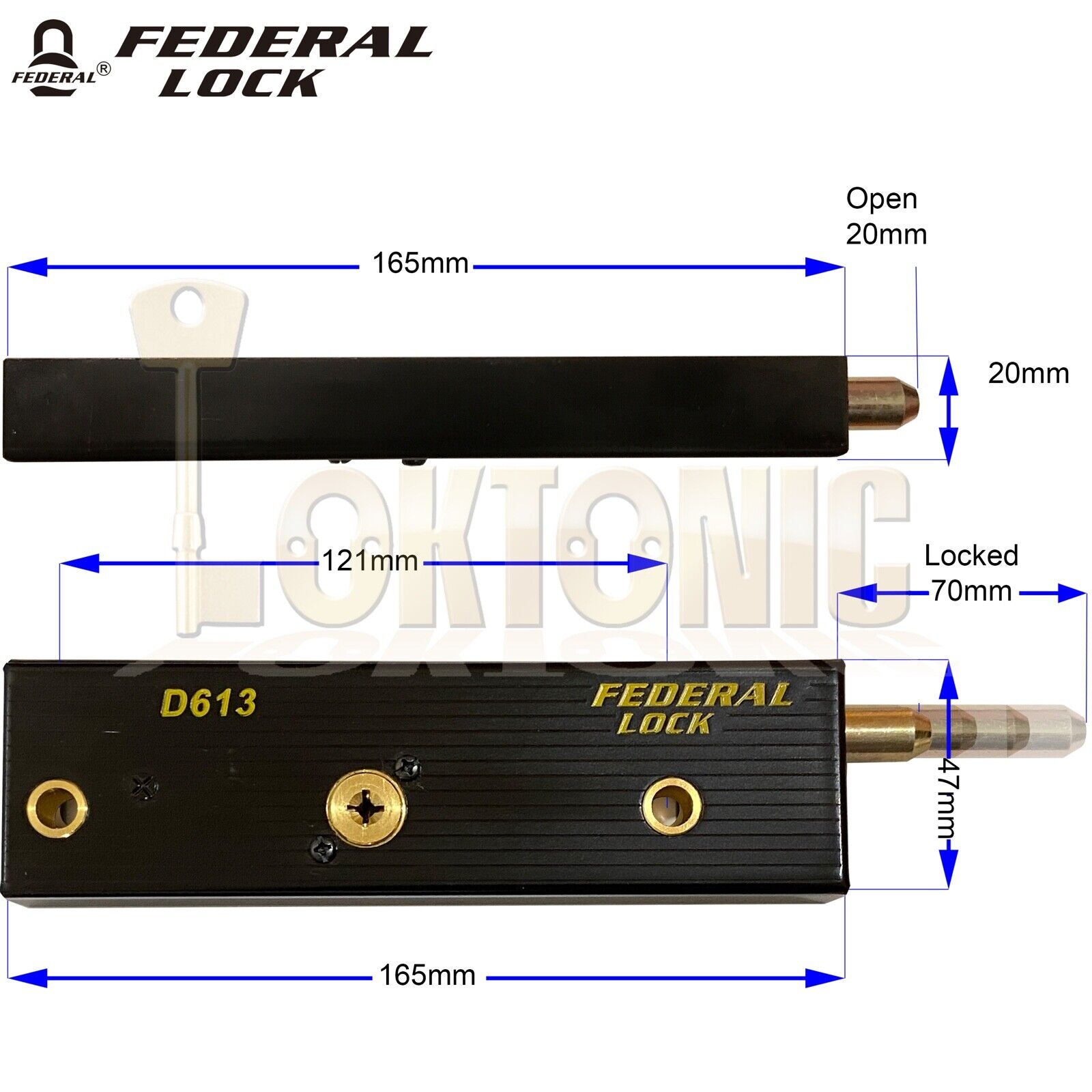 Federal Enfield Up And Over Garage Door Bolts Locks High Security Mk14 2024 - Image 4