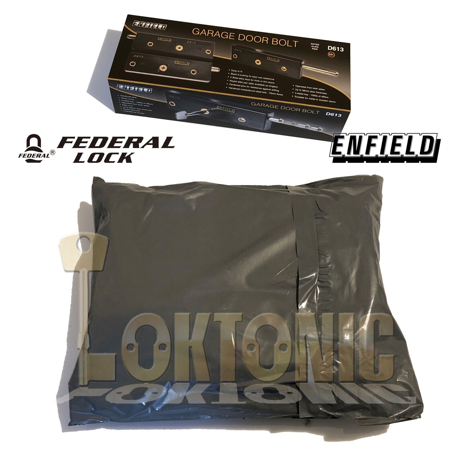 Federal Enfield Up And Over Garage Door Bolts Locks High Security Mk14 2024 - Image 5