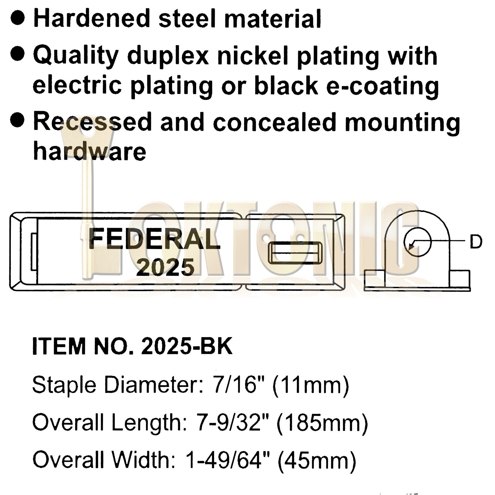 Federal FD2025 Security Hardened Steel Van Door Shed Gate Garage Hasp and Staple - Image 12