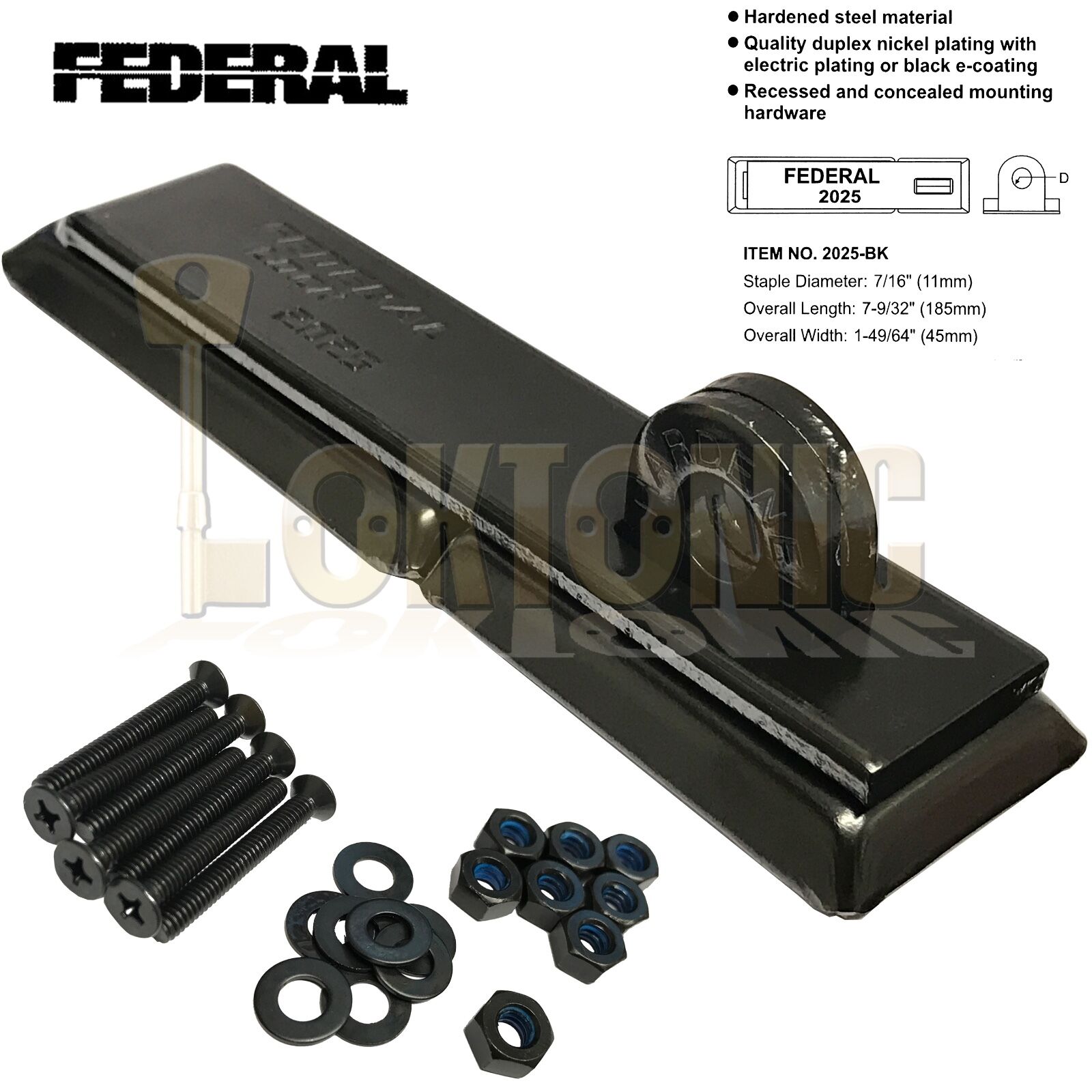 Federal FD2025 Security Hardened Steel Van Door Shed Gate Garage Hasp and Staple - Image 4