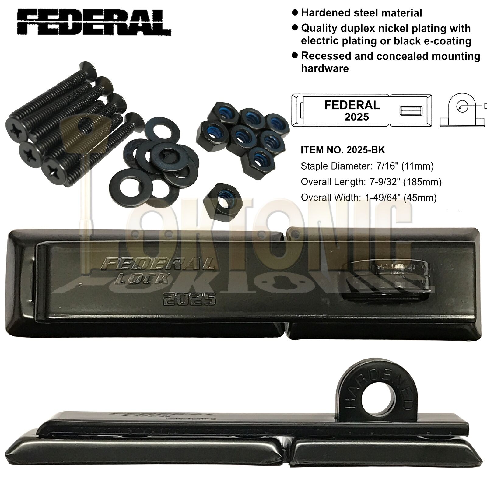 Federal FD2025 Security Hardened Steel Van Door Shed Gate Garage Hasp and Staple - Image 5