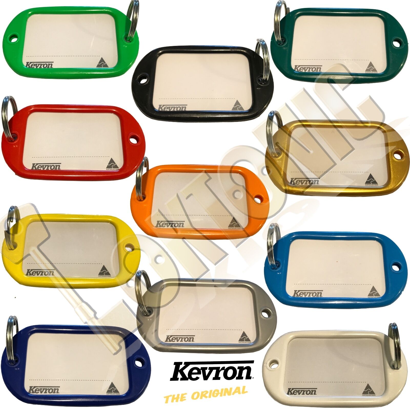 Kevron Pack 10 Giant Hotel Key Tag Garage School Car Show Room Locker 11 Colours