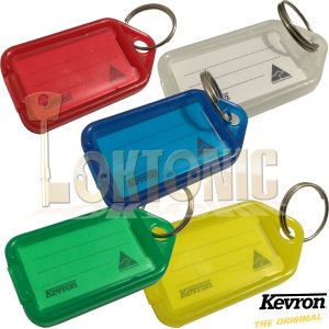 Kevron Pack 10 ID5 100% Genuine Plastic Clicktag Label Key Tag 5 X Colours