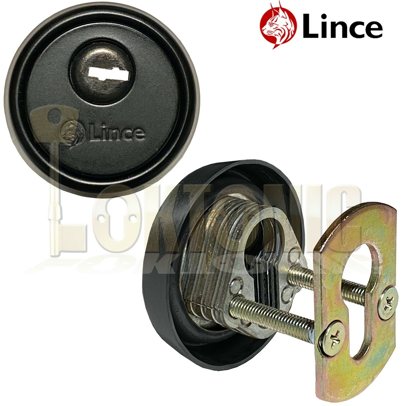 Lince Black High Security Euro Cylinder Escutcheon Keyhole Cover Plate Van Doors