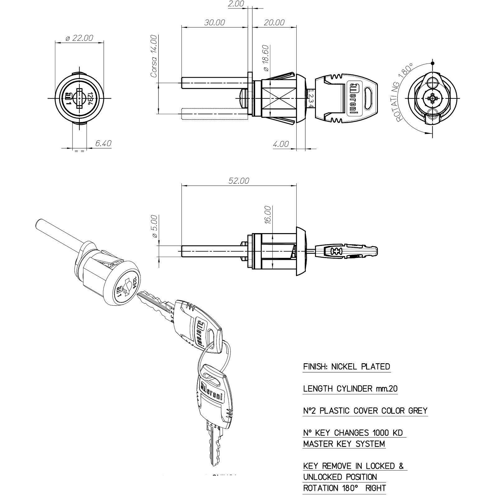 Meroni ME2652C Pedestal Filing Cabinet Office Furniture Locker Cupboard Lock - Image 3