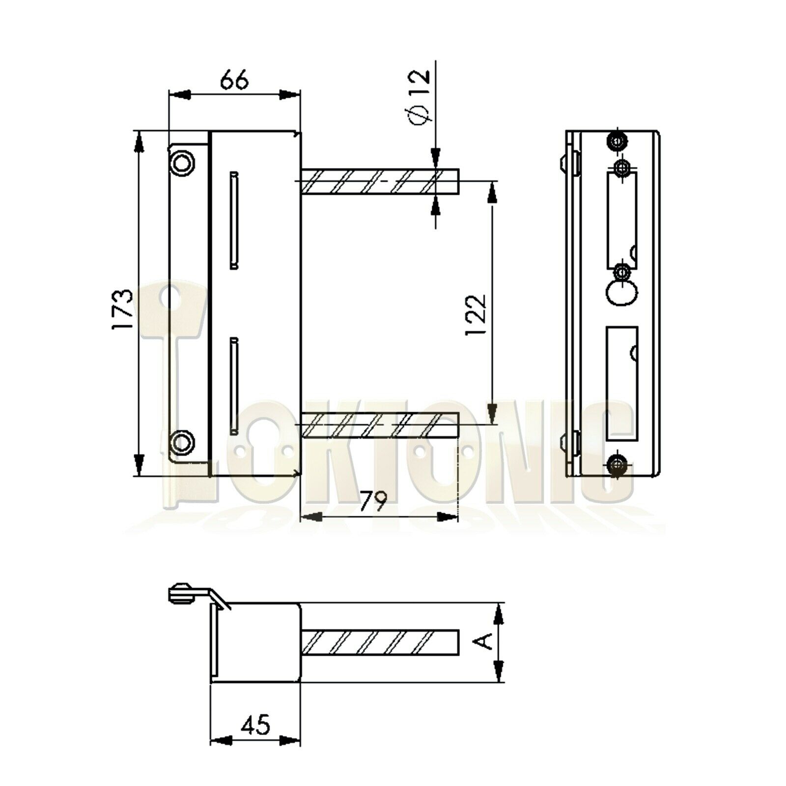 AMF 147-40 Heavy Duty Zinc Plate Steel Cased Striker Wrought Iron Gate Brickwork - Image 4