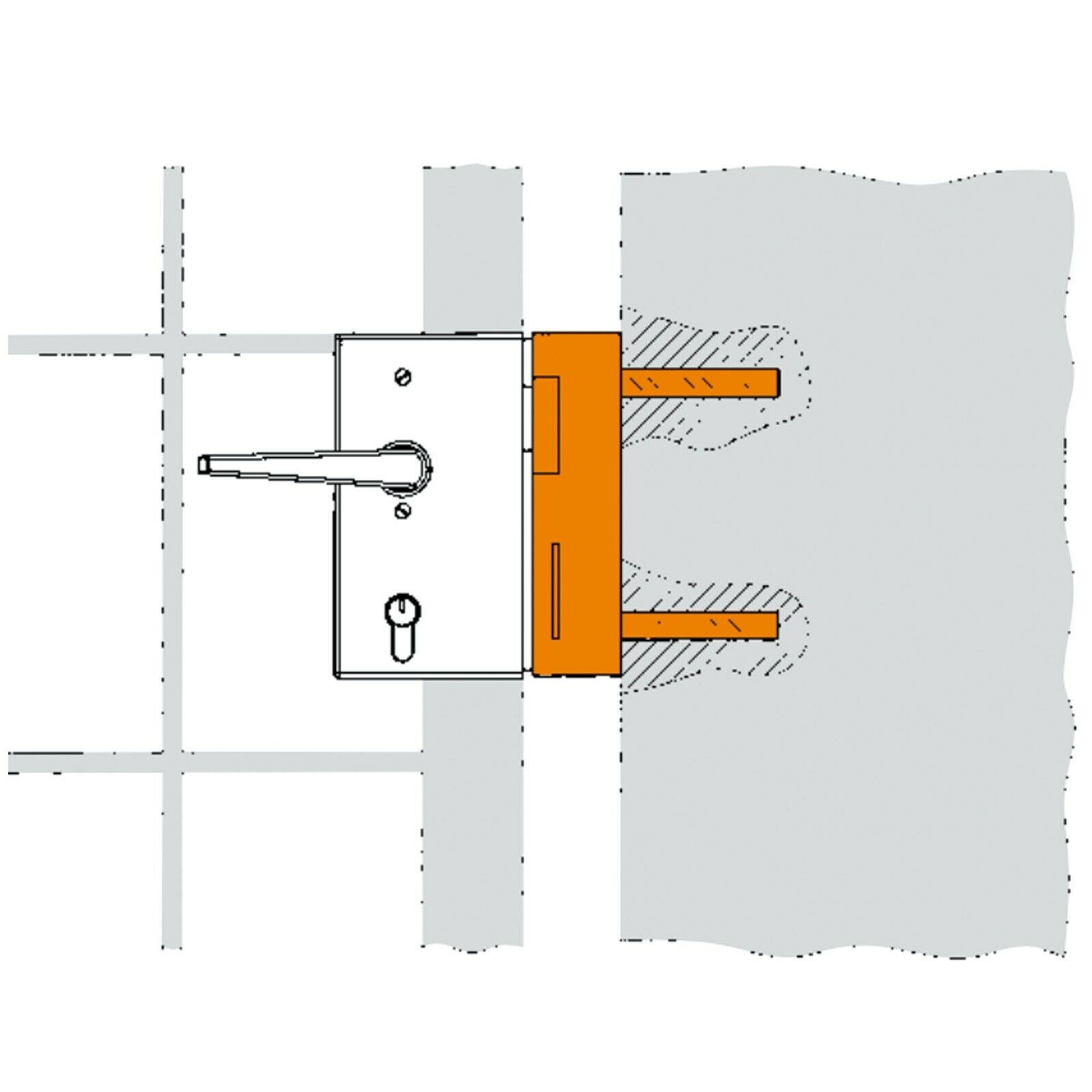 AMF 147-40 Heavy Duty Zinc Plate Steel Cased Striker Wrought Iron Gate Brickwork - Image 6