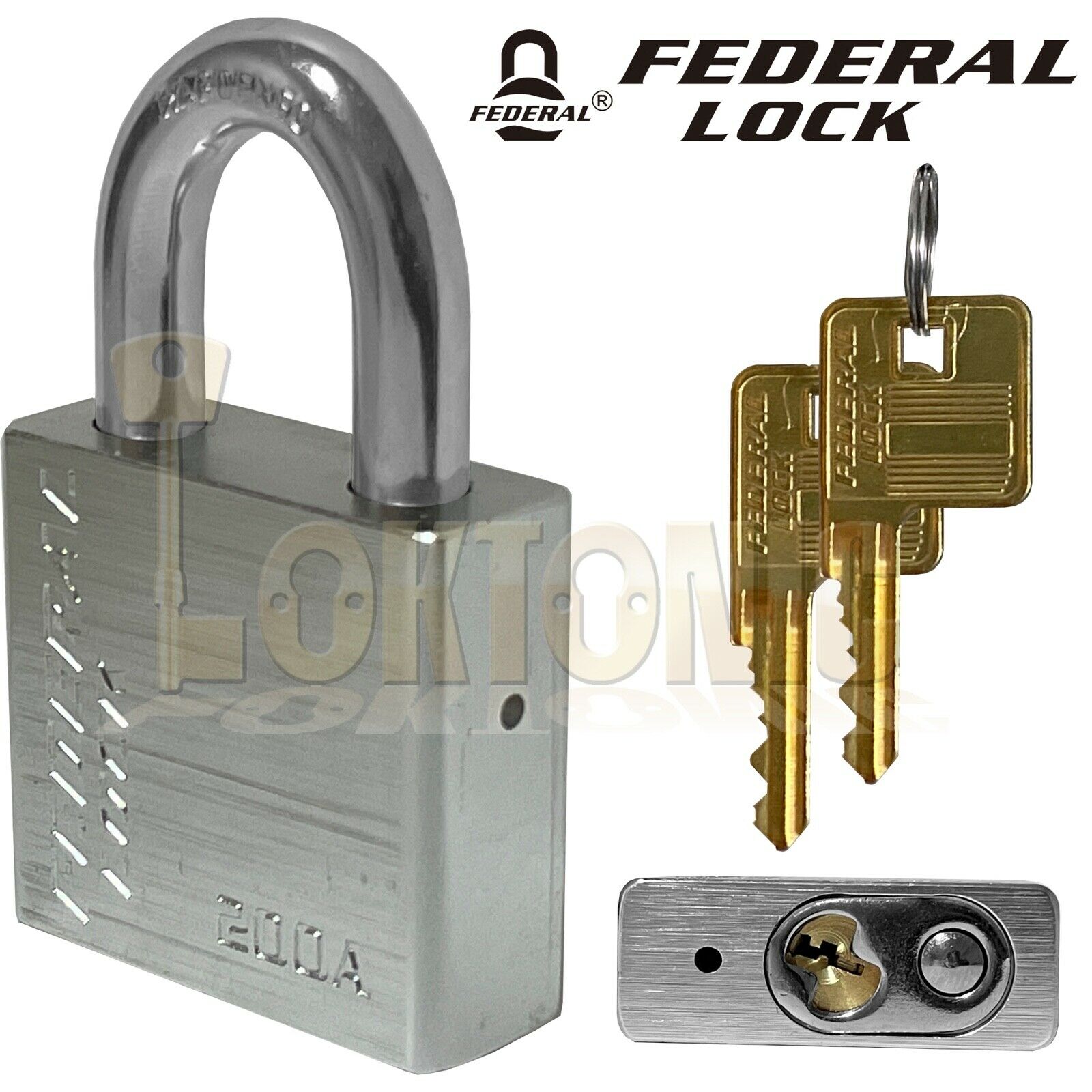 Federal 200A 50mm High Security Weather Resistant Solid Aluminium Padlock