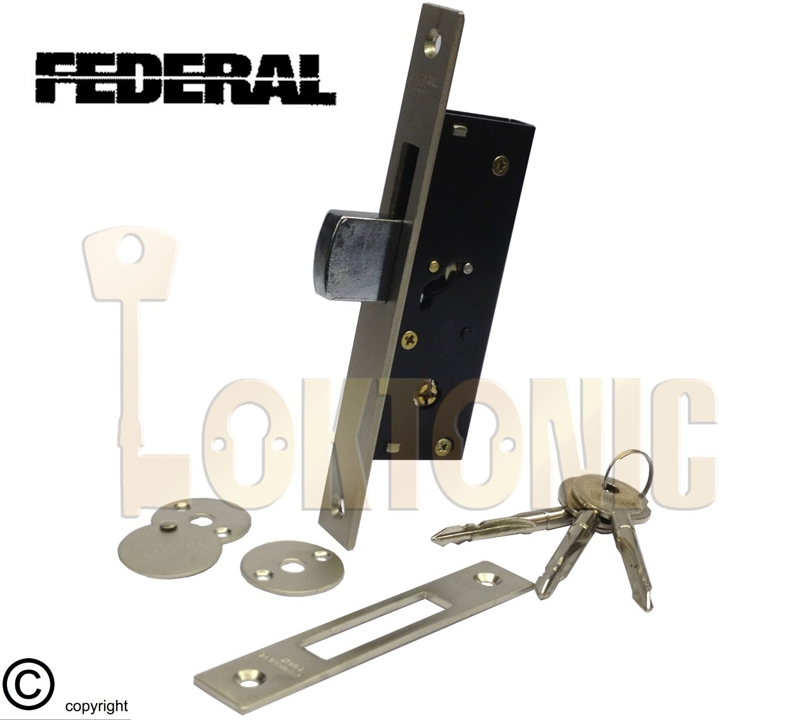 Federal FD-TX190F Narrow Stile Sliding Van Door Swing Dead Bolt Lock Shed UPVc - Image 10