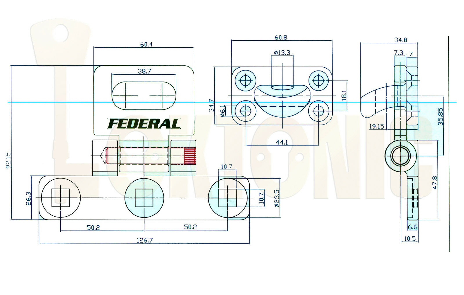 Federal FD701HS Heavy Duty Vertical T-Shape Steel Van Shed Garage Hasp & Staple - Image 8