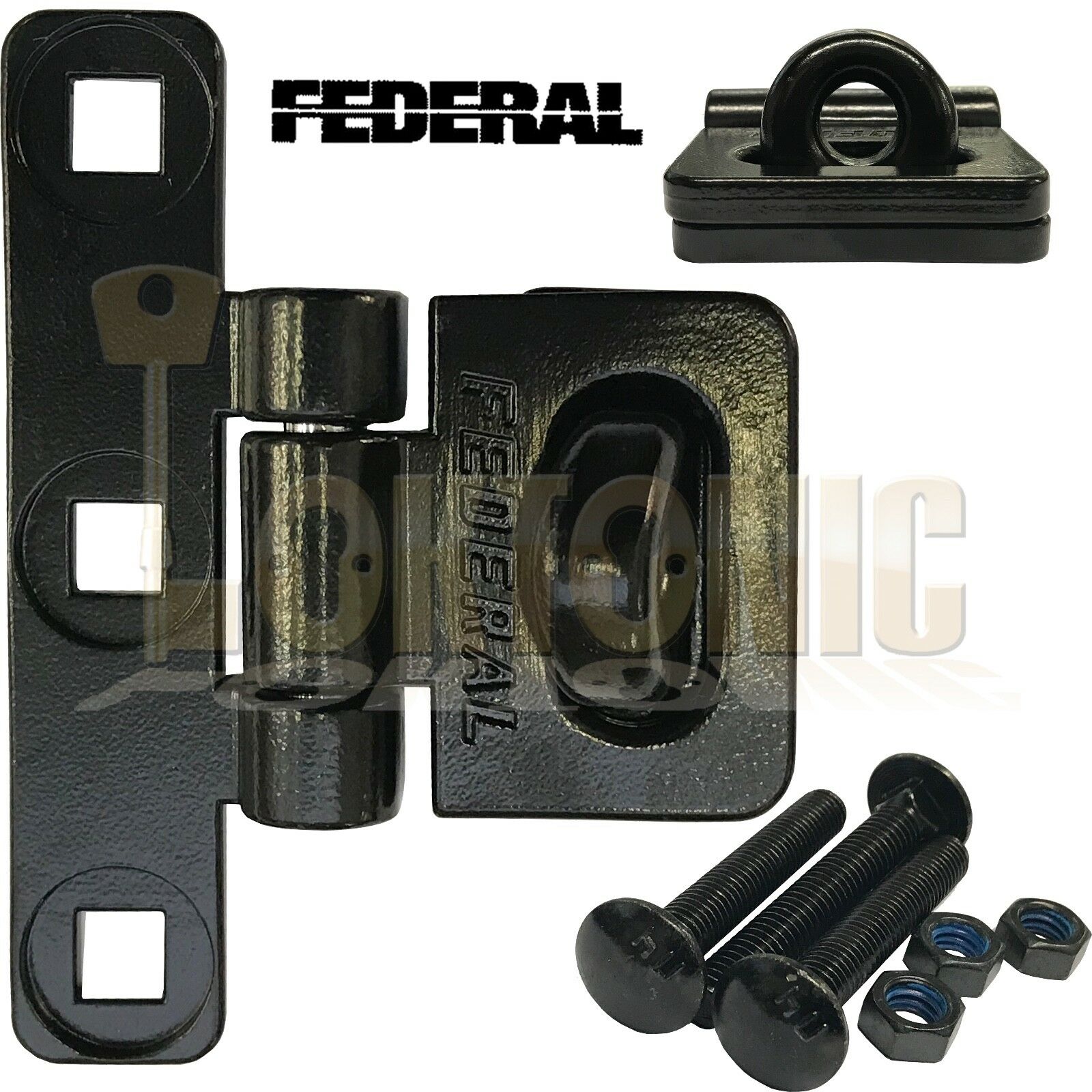 Federal FD701HS Heavy Duty Vertical T-Shape Steel Van Shed Garage Hasp & Staple