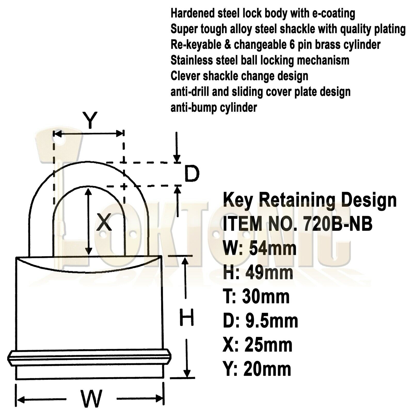 Federal FD720B Super Heavy Duty Solid Brass Padlock - Image 3