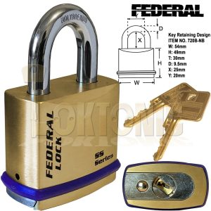 Federal FD720B Super Heavy Duty Solid Brass Padlock