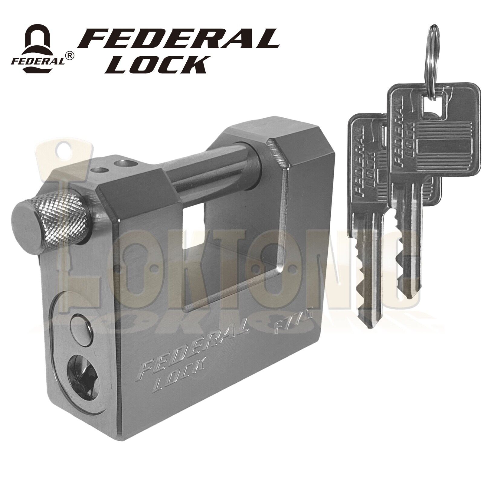 Federal FD77G Heavy Duty Rectangular Anvil Shutter Van Shed container Padlock - Image 3