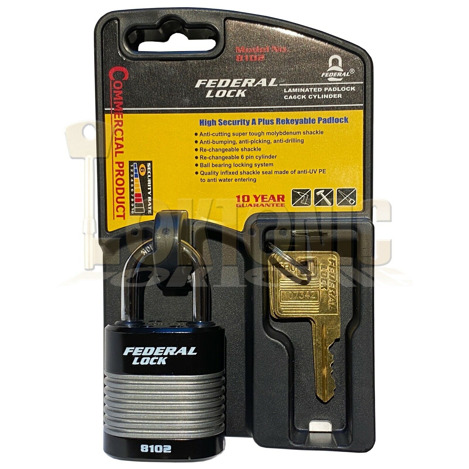 Federal Green Bike Bicycle Security 6.3mm Spiral Steel Cable Chain And Padlock - Image 3