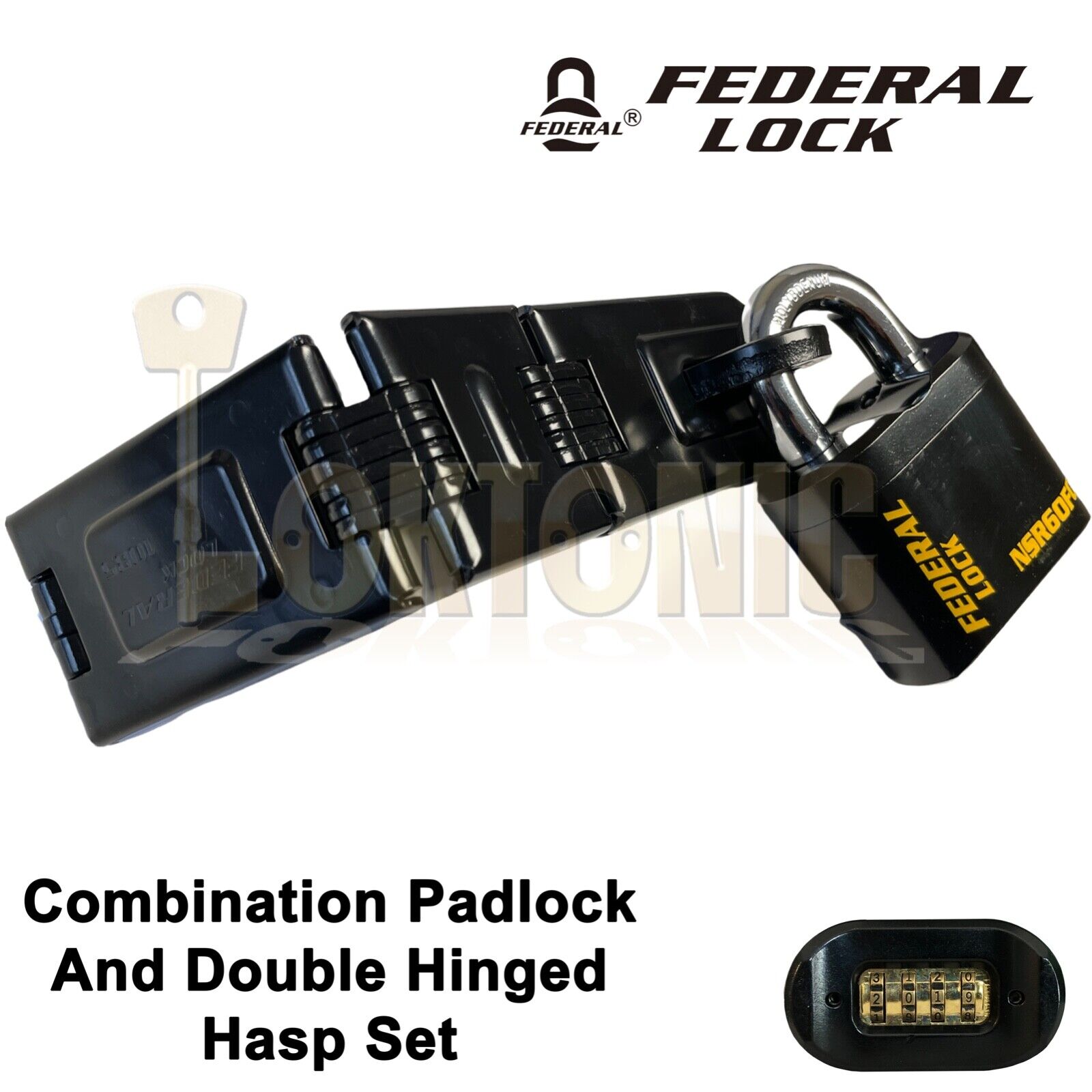 Federal NSR60 & FD1085 Heavy Duty Combination Hasp & Padlock Set SALE - Image 11