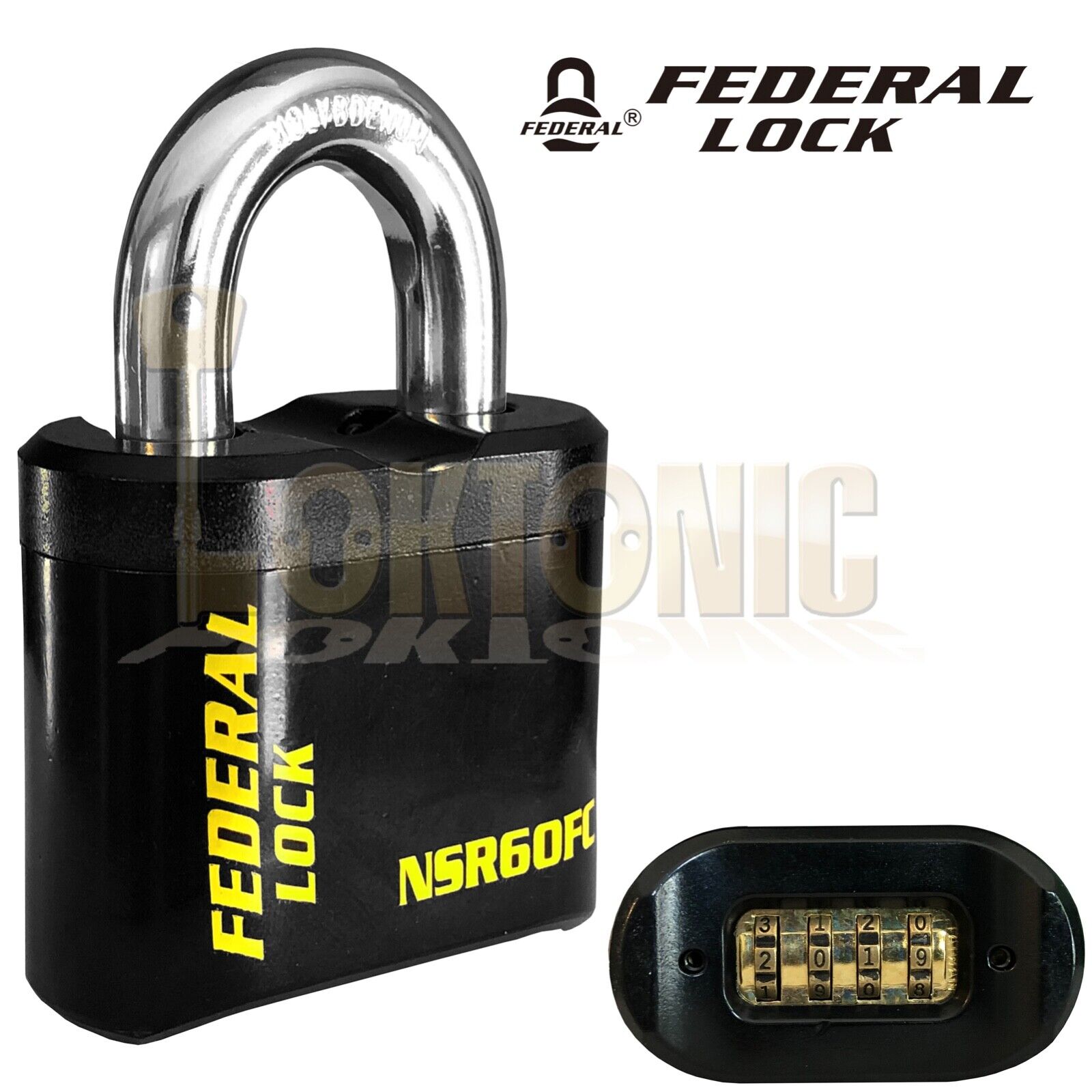 Federal NSR60 & FD1085 Heavy Duty Combination Hasp & Padlock Set SALE - Image 5